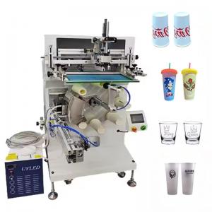 8 Station Curved Screen Printer UV Drying System Auto Unloading New Condition Cylinder Bottle Plastic Paper Cup Screen Printer